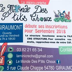 Le monde des p'tits choux, Giraumont - Horaires d'ouverture