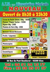A T M sas ALIMENTATION, Gien - Horaires d'ouverture