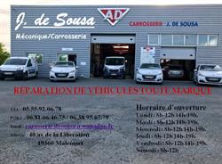 AD Carrosserie J. DE SOUSA, Malemort-sur-Corrèze - Horaires d'ouverture