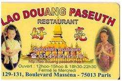Lao Douang Paseuth, Paris - Horaires d'ouverture