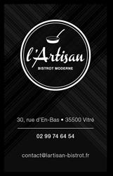 L'Artisan - Bistrot Moderne, Vitré - Horaires d'ouverture