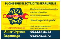 Allier Urgence Dépannage 7/7 24/24 agréé assurances, Rocles - Horaires d'ouverture