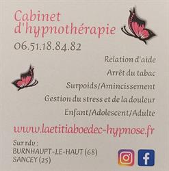 Laetitia Boedec Hypnose, Burnhaupt-le-Haut - Horaires d'ouverture