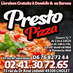 presto pizza, Cholet - Horaires d'ouverture