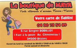 La Boutique de Maya, Béziers - Horaires d'ouverture