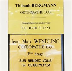 Cabinet d'ostéopathie Jean Marc Wendling et Thibault Bergmann 67590 Schweighouse sur Moder, Schweighouse-sur-Moder - Horaires d'ouverture