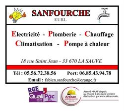 SANFOURCHE EURL (électricité - plomberie - chauffage - climatisation), La Sauve - Horaires d'ouverture