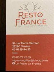 Le resto le france, Ornans - Horaires d'ouverture