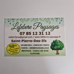 Lefebvre Paysages Entrepreneur Individuel, Saint-Pierre-des-Ifs - Horaires d'ouverture