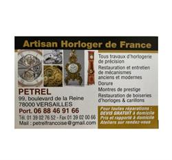 Artisan Horloger Petrel 3e génération, Versailles - Horaires d'ouverture