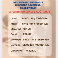 LE RENARD GOURMAND, Landeronde - Horaires d'ouverture