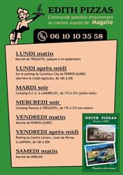Edith Pizzas -Camion ambulant-, Saint-Michel-en-Grève - Horaires d'ouverture