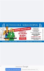 Auto Ecole Sébastopol, Tourcoing - Horaires d'ouverture