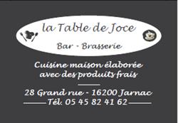 La table de Joce, Jarnac - Horaires d'ouverture