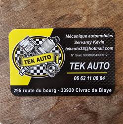 Garage TEK AUTO, Civrac-de-Blaye - Horaires d'ouverture