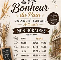 Au P’tit Bonheur Du Pain - Boulangerie pâtisserie Jouvenceau, Simandre - Horaires d'ouverture