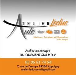 Atelier Leduc Auto, Appoigny - Horaires d'ouverture