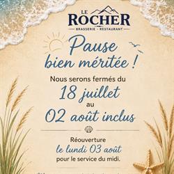 Brasserie Restaurant le Rocher, Péronne - Horaires d'ouverture