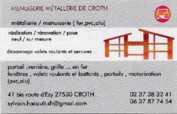 Menuiserie Metallerie de Croth, - Horaires d'ouverture