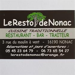 Le Resto de Nonac, - Horaires d'ouverture