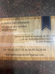 Auberge des vanniers, Feytiat - Horaires d'ouverture