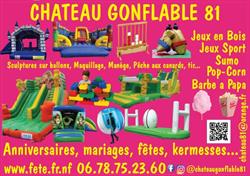 CHATEAU GONFLABLE 81, location de château gonflable Tarn, Monestiés - Horaires d'ouverture