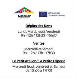 L'Atelier Ressourcerie Martigues, - Horaires d'ouverture