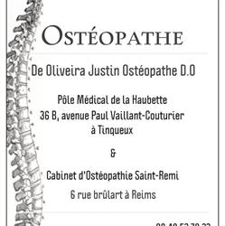 Justin De Oliveira Osteopathe D.O, Tinqueux - Horaires d'ouverture