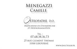 Camille MENEGAZZI Ostéopathe - étiomédecine Libourne, - Horaires d'ouverture