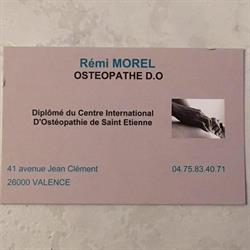 Rémi MOREL Ostéopathe D.O, Valence - Horaires d'ouverture