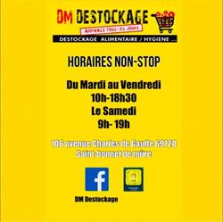 DM Destockage, Saint-Bonnet-de-Mure - Horaires d'ouverture