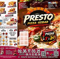 Presto pizza, Cercottes - Horaires d'ouverture